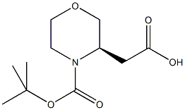 (R)-N-t-Butyloxycarbonyl-morpholine-3-yl-acetic acid Structure