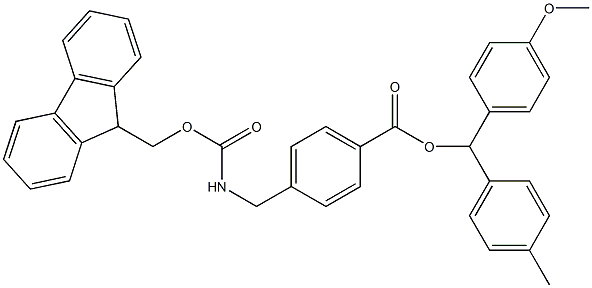 FMOC-4-AMINOMETHYLBENZOIC ACID-4-METHOXYBENZHYDRYL RESIN Structure