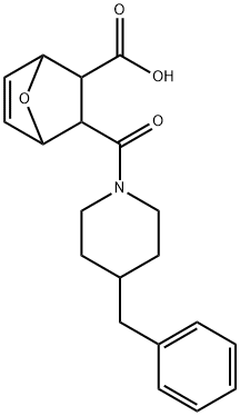 2-(4-benzylpiperidine-1-carbonyl)-7-oxabicyclo[2.2.1]hept-5-ene-3-carboxylic acid 구조식 이미지