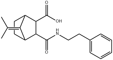 2-(2-phenylethylcarbamoyl)-7-propan-2-ylidenebicyclo[2.2.1]heptane-3-carboxylic acid 구조식 이미지