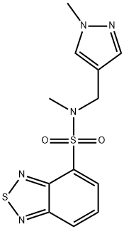 N-methyl-N-[(1-methylpyrazol-4-yl)methyl]-2,1,3-benzothiadiazole-4-sulfonamide Structure