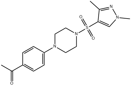 1-[4-[4-(1,3-dimethylpyrazol-4-yl)sulfonylpiperazin-1-yl]phenyl]ethanone 구조식 이미지