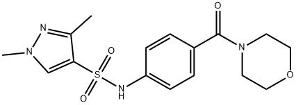 1,3-dimethyl-N-[4-(morpholine-4-carbonyl)phenyl]pyrazole-4-sulfonamide 구조식 이미지