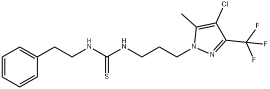 1-[3-[4-chloro-5-methyl-3-(trifluoromethyl)pyrazol-1-yl]propyl]-3-(2-phenylethyl)thiourea Structure