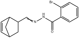 N-[(E)-5-bicyclo[2.2.1]hept-2-enylmethylideneamino]-2-bromobenzamide Structure