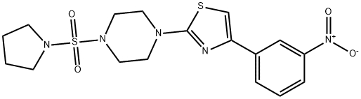 4-(3-nitrophenyl)-2-(4-pyrrolidin-1-ylsulfonylpiperazin-1-yl)-1,3-thiazole Structure