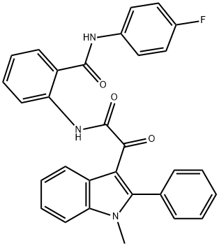 N-(4-fluorophenyl)-2-[[2-(1-methyl-2-phenylindol-3-yl)-2-oxoacetyl]amino]benzamide 구조식 이미지