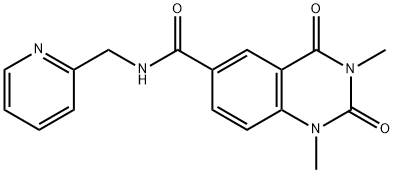 1,3-dimethyl-2,4-dioxo-N-(pyridin-2-ylmethyl)quinazoline-6-carboxamide 구조식 이미지