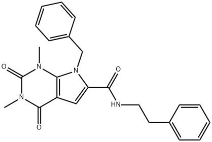 7-benzyl-1,3-dimethyl-2,4-dioxo-N-(2-phenylethyl)pyrrolo[2,3-d]pyrimidine-6-carboxamide 구조식 이미지