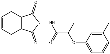 N-(1,3-dioxo-3a,4,7,7a-tetrahydroisoindol-2-yl)-2-(3-methylphenoxy)propanamide Structure