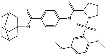 N-[4-(1-adamantylcarbamoyl)phenyl]-1-(2,5-dimethoxyphenyl)sulfonylpyrrolidine-2-carboxamide Structure