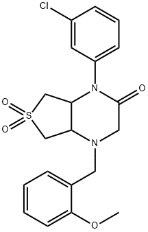 4-(3-chlorophenyl)-1-[(2-methoxyphenyl)methyl]-6,6-dioxo-4a,5,7,7a-tetrahydro-2H-thieno[3,4-b]pyrazin-3-one Structure
