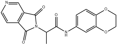 N-(2,3-dihydro-1,4-benzodioxin-6-yl)-2-(1,3-dioxopyrrolo[3,4-c]pyridin-2-yl)propanamide 구조식 이미지