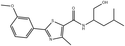 N-(1-hydroxy-4-methylpentan-2-yl)-2-(3-methoxyphenyl)-4-methyl-1,3-thiazole-5-carboxamide Structure