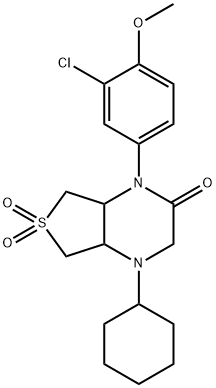 4-(3-chloro-4-methoxyphenyl)-1-cyclohexyl-6,6-dioxo-4a,5,7,7a-tetrahydro-2H-thieno[3,4-b]pyrazin-3-one Structure
