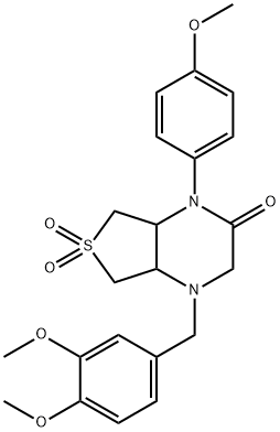 1-[(3,4-dimethoxyphenyl)methyl]-4-(4-methoxyphenyl)-6,6-dioxo-4a,5,7,7a-tetrahydro-2H-thieno[3,4-b]pyrazin-3-one Structure