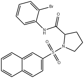 N-(2-bromophenyl)-1-naphthalen-2-ylsulfonylpyrrolidine-2-carboxamide 구조식 이미지