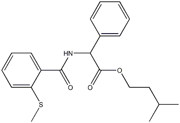 3-methylbutyl 2-[(2-methylsulfanylbenzoyl)amino]-2-phenylacetate Structure