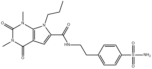 1,3-dimethyl-2,4-dioxo-7-propyl-N-[2-(4-sulfamoylphenyl)ethyl]pyrrolo[2,3-d]pyrimidine-6-carboxamide 구조식 이미지