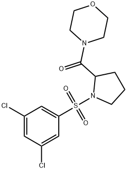 [1-(3,5-dichlorophenyl)sulfonylpyrrolidin-2-yl]-morpholin-4-ylmethanone 구조식 이미지