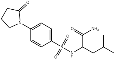 4-methyl-2-[[4-(2-oxopyrrolidin-1-yl)phenyl]sulfonylamino]pentanamide 구조식 이미지