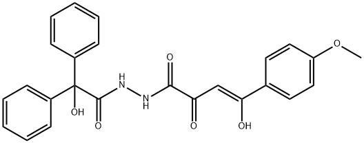 (Z)-4-hydroxy-N'-(2-hydroxy-2,2-diphenylacetyl)-4-(4-methoxyphenyl)-2-oxobut-3-enehydrazide 구조식 이미지