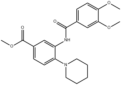 methyl 3-[(3,4-dimethoxybenzoyl)amino]-4-piperidin-1-ylbenzoate 구조식 이미지