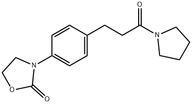 3-[4-(3-oxo-3-pyrrolidin-1-ylpropyl)phenyl]-1,3-oxazolidin-2-one 구조식 이미지