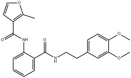 N-[2-[2-(3,4-dimethoxyphenyl)ethylcarbamoyl]phenyl]-2-methylfuran-3-carboxamide 구조식 이미지