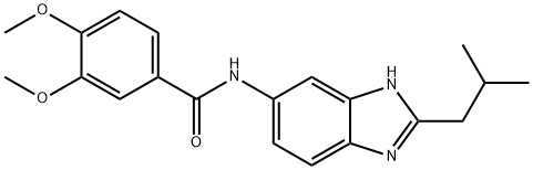 3,4-dimethoxy-N-[2-(2-methylpropyl)-3H-benzimidazol-5-yl]benzamide Structure