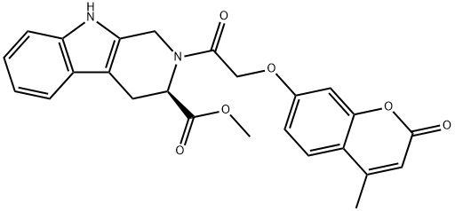 methyl (3R)-2-[2-(4-methyl-2-oxochromen-7-yl)oxyacetyl]-1,3,4,9-tetrahydropyrido[3,4-b]indole-3-carboxylate 구조식 이미지