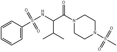 N-[3-methyl-1-(4-methylsulfonylpiperazin-1-yl)-1-oxobutan-2-yl]benzenesulfonamide Structure