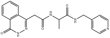 2-[[2-(4-oxo-3H-phthalazin-1-yl)acetyl]amino]-N-(pyridin-4-ylmethyl)propanamide 구조식 이미지