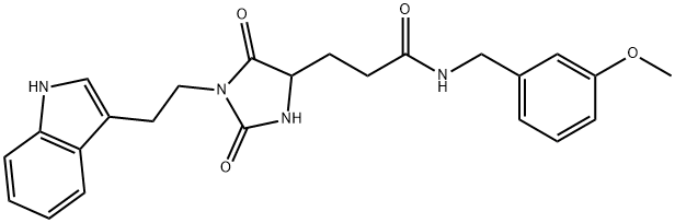3-[1-[2-(1H-indol-3-yl)ethyl]-2,5-dioxoimidazolidin-4-yl]-N-[(3-methoxyphenyl)methyl]propanamide Structure