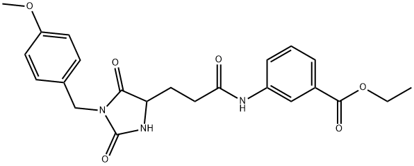 ethyl 3-[3-[1-[(4-methoxyphenyl)methyl]-2,5-dioxoimidazolidin-4-yl]propanoylamino]benzoate Structure