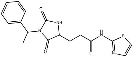 3-[2,5-dioxo-1-(1-phenylethyl)imidazolidin-4-yl]-N-(1,3-thiazol-2-yl)propanamide Structure