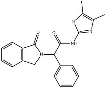 N-(4,5-dimethyl-1,3-thiazol-2-yl)-2-(3-oxo-1H-isoindol-2-yl)-2-phenylacetamide Structure