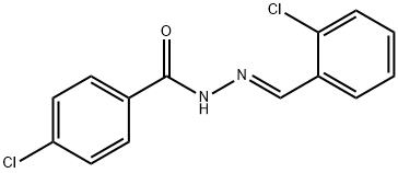4-chloro-N-[(E)-(2-chlorophenyl)methylideneamino]benzamide Structure