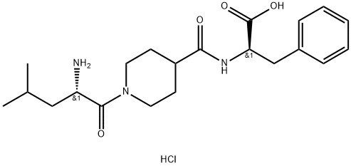 (2R)-2-[[1-[(2S)-2-amino-4-methylpentanoyl]piperidine-4-carbonyl]amino]-3-phenylpropanoic acid hydrochloride Structure