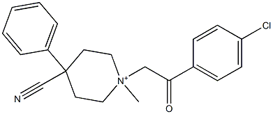 1-[2-(4-chlorophenyl)-2-oxoethyl]-1-methyl-4-phenylpiperidin-1-ium-4-carbonitrile Structure