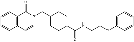 4-[(4-oxoquinazolin-3-yl)methyl]-N-(2-phenylsulfanylethyl)cyclohexane-1-carboxamide 구조식 이미지