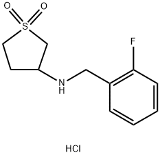 N-[(2-fluorophenyl)methyl]-1,1-dioxothiolan-3-amine hydrochloride 구조식 이미지