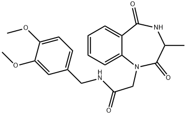 N-[(3,4-dimethoxyphenyl)methyl]-2-(3-methyl-2,5-dioxo-3,4-dihydro-1,4-benzodiazepin-1-yl)acetamide Structure