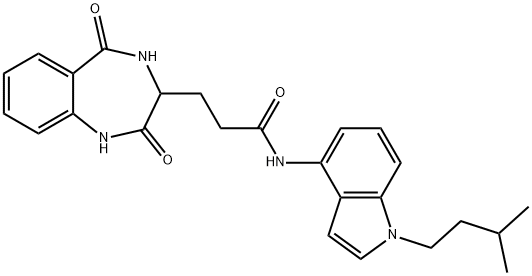 3-(2,5-dioxo-3,4-dihydro-1H-1,4-benzodiazepin-3-yl)-N-[1-(3-methylbutyl)indol-4-yl]propanamide Structure
