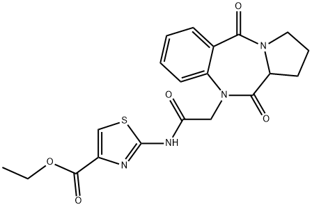 ethyl 2-[[2-(6,11-dioxo-6a,7,8,9-tetrahydropyrrolo[2,1-c][1,4]benzodiazepin-5-yl)acetyl]amino]-1,3-thiazole-4-carboxylate Structure