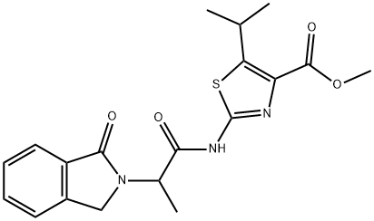 methyl 2-[2-(3-oxo-1H-isoindol-2-yl)propanoylamino]-5-propan-2-yl-1,3-thiazole-4-carboxylate Structure