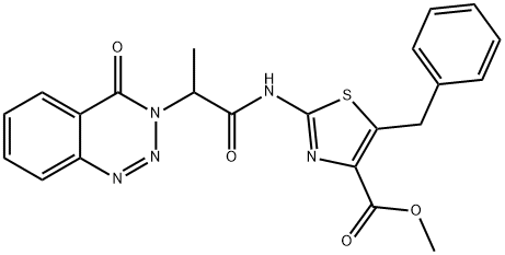 methyl 5-benzyl-2-[2-(4-oxo-1,2,3-benzotriazin-3-yl)propanoylamino]-1,3-thiazole-4-carboxylate Structure