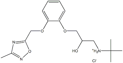 tert-butyl-[2-hydroxy-3-[2-[(3-methyl-1,2,4-oxadiazol-5-yl)methoxy]phenoxy]propyl]azanium chloride Structure