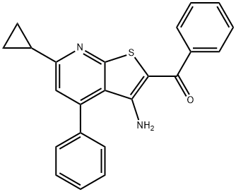 (3-amino-6-cyclopropyl-4-phenylthieno[2,3-b]pyridin-2-yl)-phenylmethanone Structure