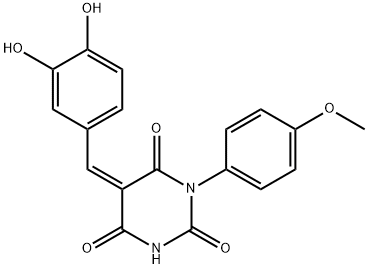 (5Z)-5-[(3,4-dihydroxyphenyl)methylidene]-1-(4-methoxyphenyl)-1,3-diazinane-2,4,6-trione Structure